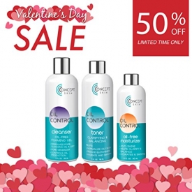 OIL CONTROL Natural solution to avoid acne breakouts- Oily Skin Care Kit – Acne Face Wash, Witch Hazel Toner for Face & Oil Free Face Moisturizer for Oily Skin & Blemish Treatment -30 Day Kit