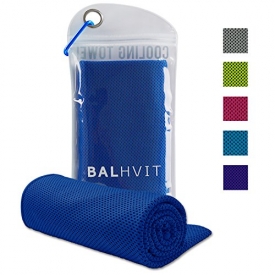 Balhvit Cooling Towel, Cool Towel for Instant Cooling Relief, Chilling Neck Wrap, Ice Cold Scarf For Men & Women, 40×12″, Microfiber Bandana, Evaporative Chilly Towel For Yoga Golf Sports, Dark Blue