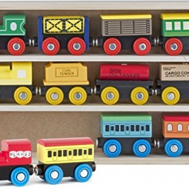 Wooden Train Set 12 PCS – Train Toys Magnetic Set Includes 3 Engines – Toy Train Sets For Kids Toddler Boys And Girls – Compatible With Thomas Train Set Tracks And Major Brands – Original – By Play22