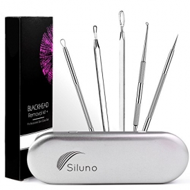 Professional Blackhead Remover Kit Set 5 – Comedone Extractor Pimple Popper Acne Blemish Spots Remover – Facial Treatment – Stainless steel – Better than Oil Cream Gel Mask – Face Skin Care