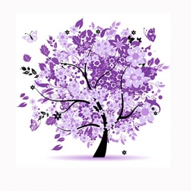 Usstore 1PC 5D DIY Love-tree Embroidery Painting Diamond Rhinestone Stitch Home Room Decor Decoration Cross Stitch Art Mural (Purple)