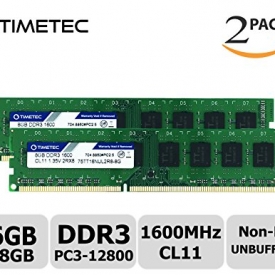 Timetec Hynix IC 16GB Kit (2x8GB) DDR3 1600MHz PC3-12800 Non ECC Unbuffered 1.35V/1.5V CL11 2Rx8 Dual Rank 240 Pin UDIMM Desktop Memory Ram Module Upgrade (16GB Kit (2x8GB))