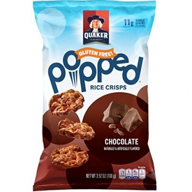 Quaker Popped Rice Crips, Gluten Free, Chocolate, Small Bag, 3.52 Ounce