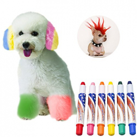 Petperi Professional Temporary Dog Hair Dye Pens Set (6Pcs/Pack),completely non-toxic and safe