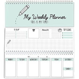 CUPCAKES & KISSES Weekly Desk Calendar & Daily Planner: Blank Spiral One Year 2018 Calendars – Appointment Log Book Shopping List and Graph Paper Project Diary Journal Notebook for Students Teachers