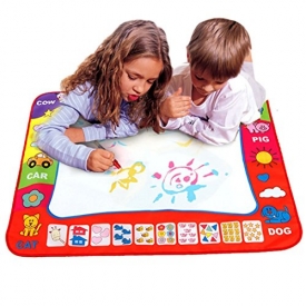 Aqua Doodle Mat 4 Color Children Water Magic Drawing Book Mat Board & Magic Pen Doodle Kids Educational Toy Gift with 2 Magic Drawing Pens for Boys Girls Toddlers Kids Children 31.5″ x 23.6″
