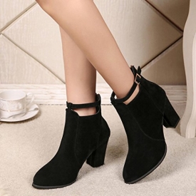 High Heels Ankle Boots,Hemlock Women Ladies Booties Dress Boots Martin Shoes Wedge Shoes (US:8.5, Black)
