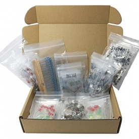 XL Electronic Component Kit Assortment, Capacitors, Resistors, LED, Transistors, Diodes, Potentiometers, 1488 pcs