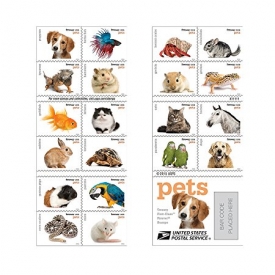 20 Forever USPS stamps Pets celebrate animals in our lives that bring joy companionship and love 1 sheet of 20 stamps