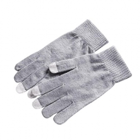 Boomboom Unisex Men Women Winter Gloves For Smart Phone Tablet Full Finger Mittens (Gray)