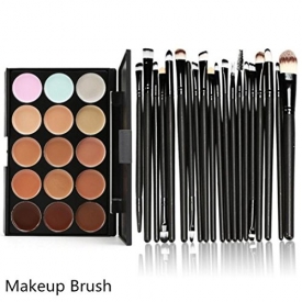 Hot sale!!! Cosmetic Brush Set,Jushye 15 Colors Contour Face Cream Makeup Concealer Palette Professional + 20 Brush