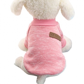 Pet Clothes For Small Dog Girl Dog Boy Soft Warm Fleece Clothing Winter (M, Pink)
