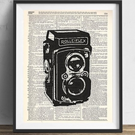 Vintage Camera (#3) Upcycled Dictionary Art Print 8×10