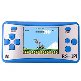 Bornkid Portable Handheld Game Consoles Classic Retro Gaming Player Birthday Gift for Kids 8 Bit 168 in 1 Games(Blue Silver)