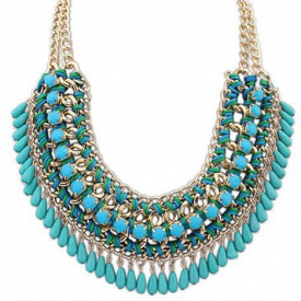 Muching(TM) New Hot Pendant Necklace Bohemia Jewelry Link Chain Statement Necklaces Colar Collar Woven Water Drop Pendants For Gift