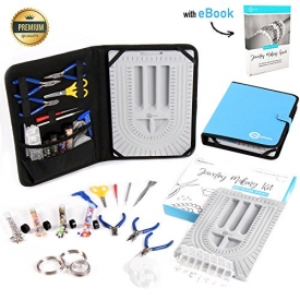 Premium Jewelry Making Kit & Supplies – Complete +30pcs Tools & Accessories Set. Make/Repair Custom & Personalized Beading Designs. Bead Design Board & Jewelry Making Guide Included