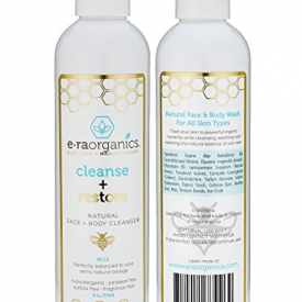 Natural Moisturizing Face Wash – Gentle Sulfate Free Facial Cleanser and Body Wash with Organic Aloe Vera & Manuka Honey for Dry, Oily, Damaged, Sensitive Skin. Ph Balanced, Non Toxic (8oz)