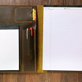 Distressed Leather large legal pad A4 document portfolio writing case / vintage refillable leather organizer notebook cover case – NA4005S