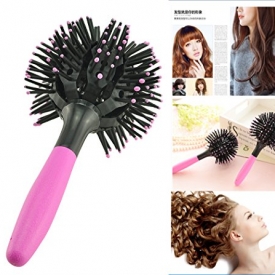 Vinmax 3d Bomb Curl Brush Styling Salon Round Hair Curling Curler Comb Tool,Pink