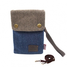 Crossbody Purse Bag, Cute Small Mini Double Pockets Crossbody Shoulder Messenger Bag Cell Phone Pouch Travel Purse Wallet Deep Blue