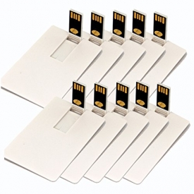 USB Flash Drive 16GB Credit Card Pen Drive 16G Blank White DIY Memory Stick Wholesale Bulk Pack of 10