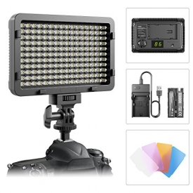 Video Lighting, ESDDI 176 LED Ultra Bright Dimmable on-Camera Video Light Panel for Canon, Nikon, Pentax, Panasonic, Sony, Samsung, Olympus and Other Digital SLR Cameras/Camcorders