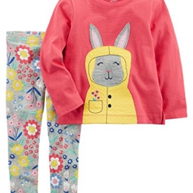Carter’s Baby Girls’ 2 Piece Rain Bunny Top and Floral Leggings Set 24 Months