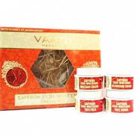 Vaadi Herbals Facial Kit – Saffron-Sandal Facial Kit With Sandalwood Oil, Lemongrass, Orange Peel & Shea Butter – All Natural – Suitable For All Skin Types And Both For Men And Women – 70 Grams –