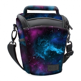 SLR/DSLR Camera Case Bag for Mirrorless , Micro 4/3 with Top Loading Accessibility , Adjustable Shoulder Sling , Padded Handle , Removeable Rain Cover & Weather Resistant Bottom by USA Gear – Galaxy