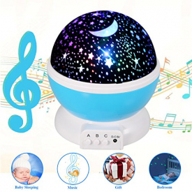 [Updated] Music Star Projector, Children Rechargeable Star Light Rotating Projector, 360° Constellation Rotating Star Projector Lamp with 12 Songs, Relax Gifts for Babies, Children, Nursery and Family