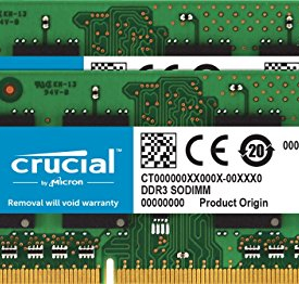 Crucial 16GB Kit (8GBx2) DDR3/DDR3L 1600 MT/s (PC3-12800) SODIMM 204-Pin Memory For Mac – CT2K8G3S160BM