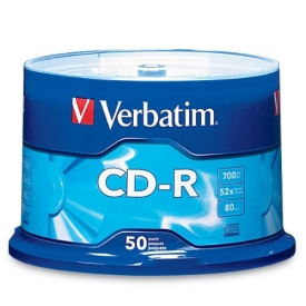 Verbatim 94691  CD-R 700MB 80 Minute 52x Recordable Disc – 50 Pack