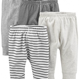 Simple Joys by Carter’s Baby 4-Pack Pant, Gray/Gray Stripe, 3-6 Months