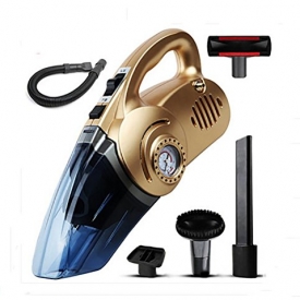 LEAJIA Car Vacuum Cleaner With Tire Inflator,Tire Pressure Gauge ,Floodlight, 12V Multi-function 4 in 1 Dry Wet 120W Handheld Vacuum