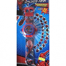 cartoon image of Spider Man projector wrist watch