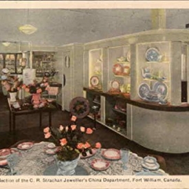 Section of the C. R. Strachan Jeweller’s China Department Fort William, Ontario Original Vintage Postcard