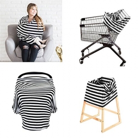 Baby Car Seat Cover��Nursing Breastfeeding Cover Scarf,Shopping Cart, Stroller, Carseat Covers for Girls and Boys,Black