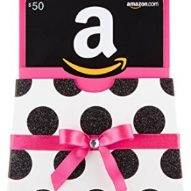 Amazon.com $50 Gift Card in a Polka Dot Reveal (Classic Black Card Design)
