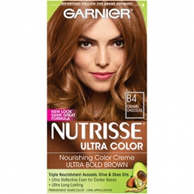Garnier Nutrisse Ultra Color Nourishing Hair Color Creme, B4 Caramel Chocolate  (Packaging May Vary)