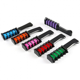 HMILYDYK Bright Hair Chalk Comb Disposable Instant Non-Toxic Metallic Glitter Hair Color Cream for Girls Christmas Birthday Gift, Party, Cosplay DIY (6 Color)