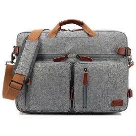 CoolBELL Convertible Backpack Messenger Bag Shoulder bag Laptop Case Handbag Business Briefcase Multi-functional Travel Rucksack Fits 17.3 Inch Laptop For Men / Women (Grey)