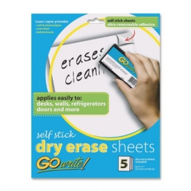 GoWrite! Dry Erase Sheets, 8.5″x11″, White, 5 Sheets (AS8511)
