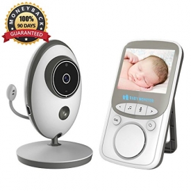 Video Baby Monitor Wireless with Digital Camera 2 Way Talkback, 2.4inch Screen Night Vision Temperature Monitoring Lullabies Long Range and High Capacity Battery for Security