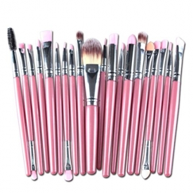 Han Shi Makeup Brushes, Proffessional Toiletry Kit Wool Make Up Brush Tools 20pcs/Set (M, Pink)