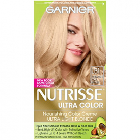 Garnier Nutrisse Ultra Color Nourishing Hair Color Creme, LB1 Ultra Light Cool Blonde (Packaging May Vary)