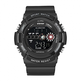 ETEVON Boys ‘Batman’ Big Face Digital Waterproof Watch Electronic LED Backlight Alarm Stopwatch, Sport Outdoor Watches for Kids Children Teen Gift