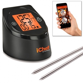 iChef ET-736 Wireless WiFi Thermometer. Dual Probe Meat Thermometer for Phones and Tablets, Android, Apple iOS and Kindle Fire Compatible. Monitors Food Within Your Wifi Network Range