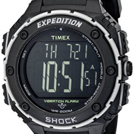 Timex Men’s T49950 Expedition Shock XL Vibrating Alarm Black Resin Strap Watch