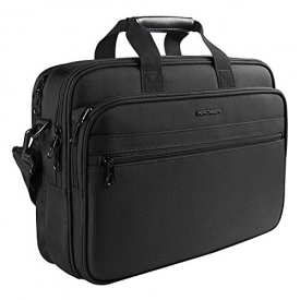 KROSER Laptop Bag Laptop Briefcase Water-Repellent Light Weight Shoulder Bag Laptop Messenger Bag Fits Up to 15.6 Inch Laptop Computer Bag For Travel/Business/School/Men/Women-Black