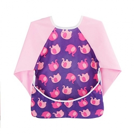 Toddler Waterproof Sleeved Bib , Baby Bib with Long Sleeved and Pockets, Ideal for painting apron Art Smock (Unisex,6-24Months)